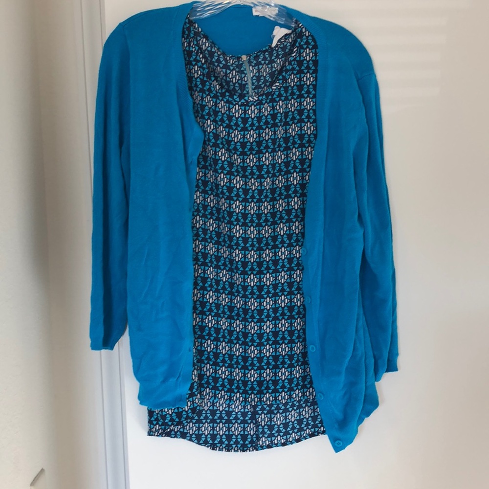 Cardigan and blouse set